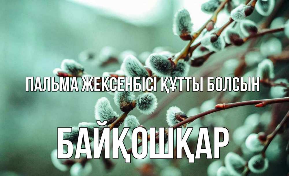 Күн сайын ашық хат с именем, Байқошқар Пальма жексенбісі құтты болсын верба Онлайн тегін жүктеп алу тілектері бар керемет карта 