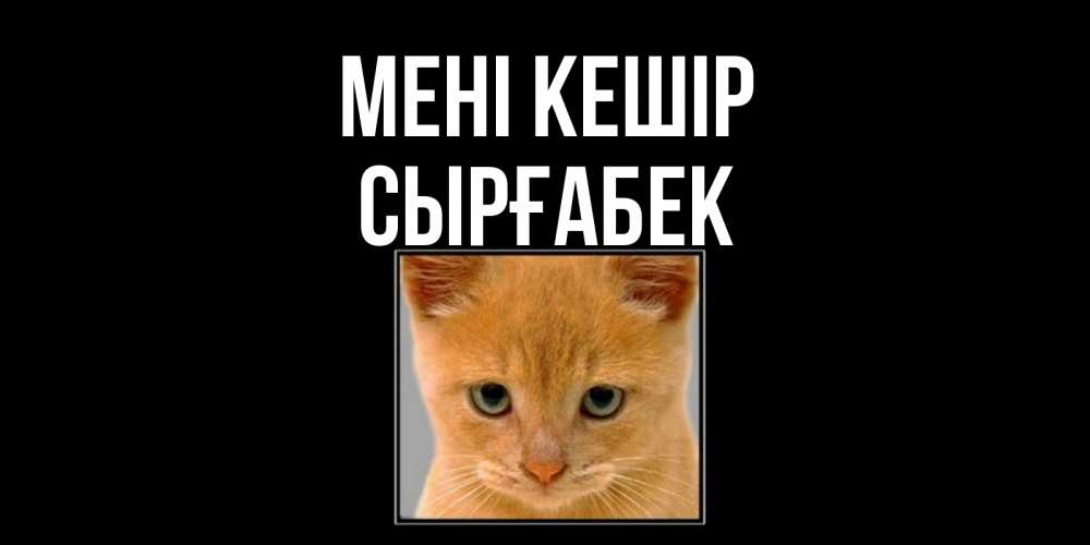 Күн сайын ашық хат с именем, СЫРҒАБЕК Мені кешір рыжий грустный кот просит прощения Онлайн тегін жүктеп алу тілектері бар керемет карта 