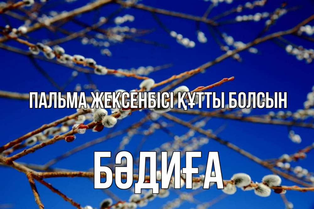 Күн сайын ашық хат с именем, БӘДИҒА Пальма жексенбісі құтты болсын верба Онлайн тегін жүктеп алу тілектері бар керемет карта 