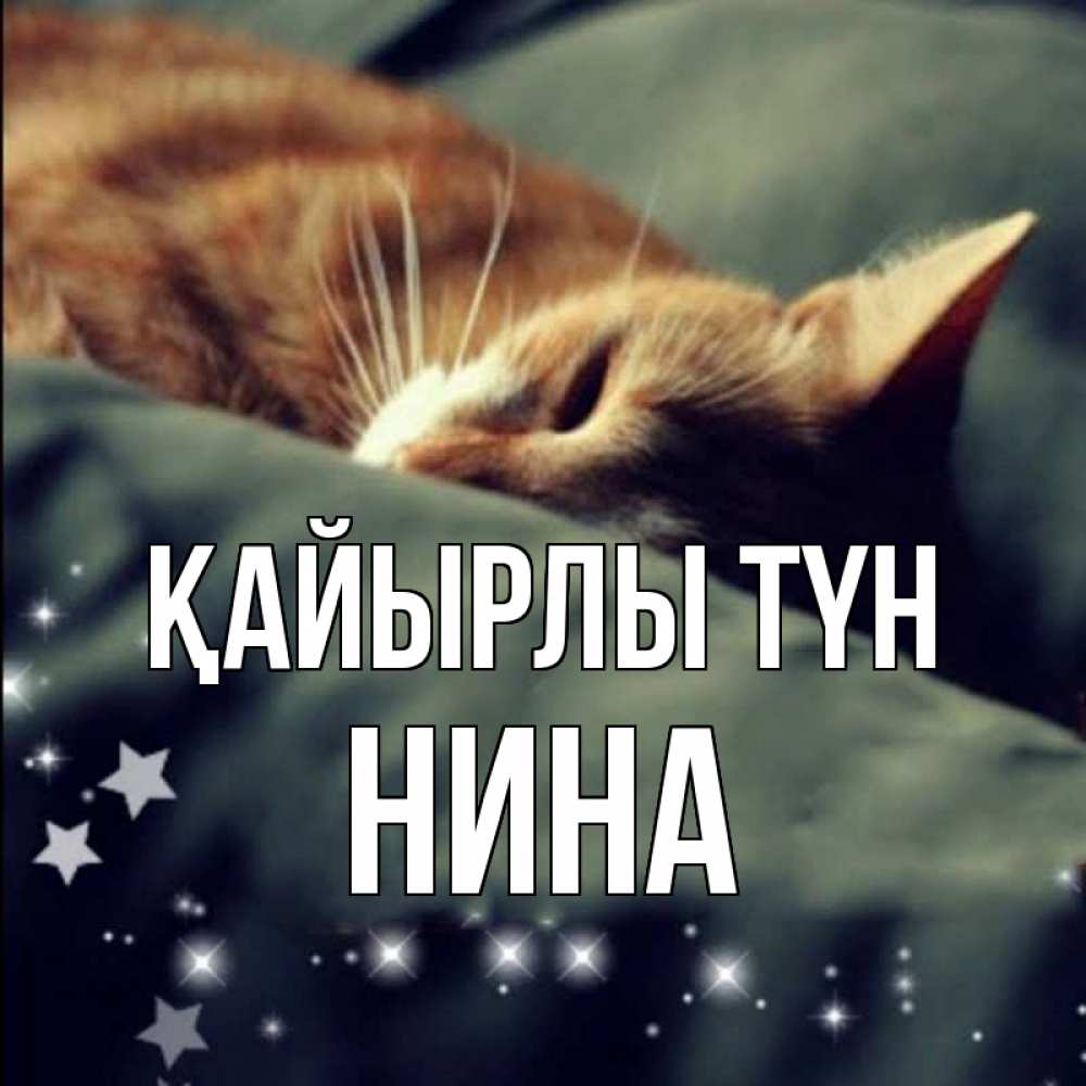 Күн сайын ашық хат с именем, Нина Қайырлы түн кроватка Онлайн тегін жүктеп алу тілектері бар керемет карта 