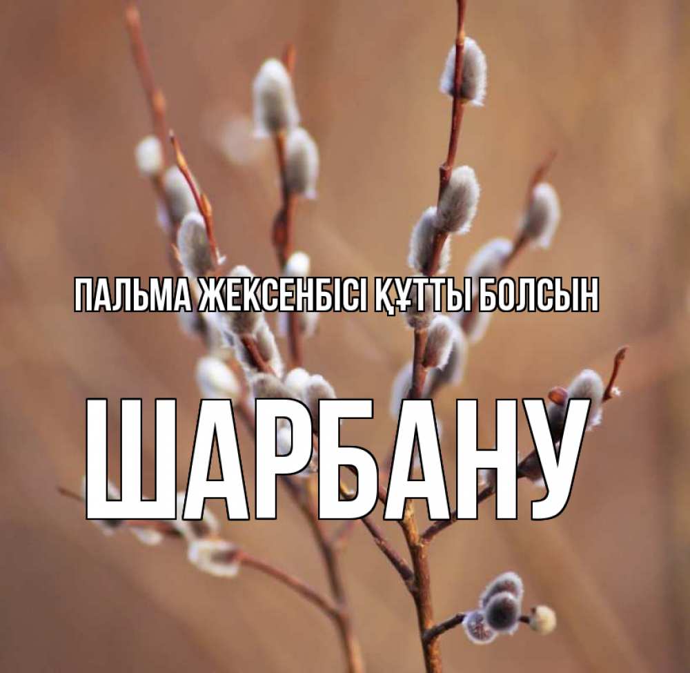 Күн сайын ашық хат с именем, ШАРБАНУ Пальма жексенбісі құтты болсын верба Онлайн тегін жүктеп алу тілектері бар керемет карта 