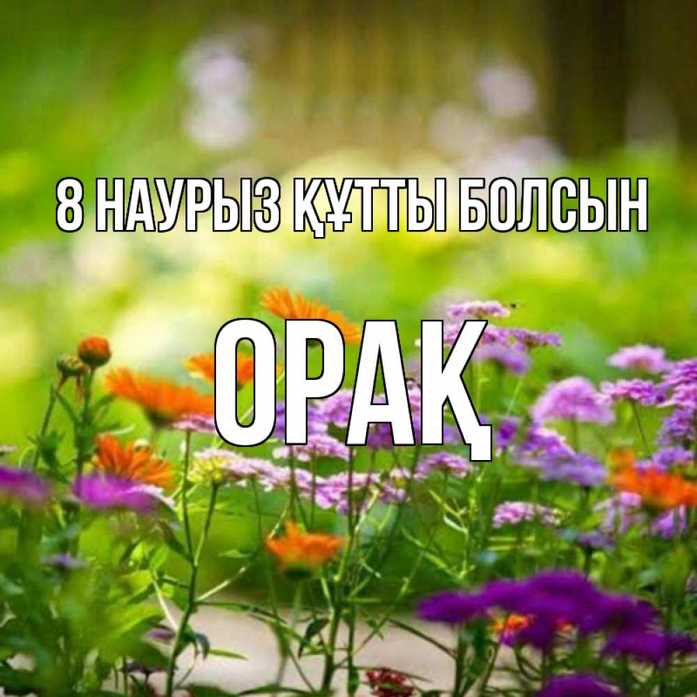Күн сайын ашық хат с именем, ОРАҚ 8 наурыз құтты болсын цветы Онлайн тегін жүктеп алу тілектері бар керемет карта 