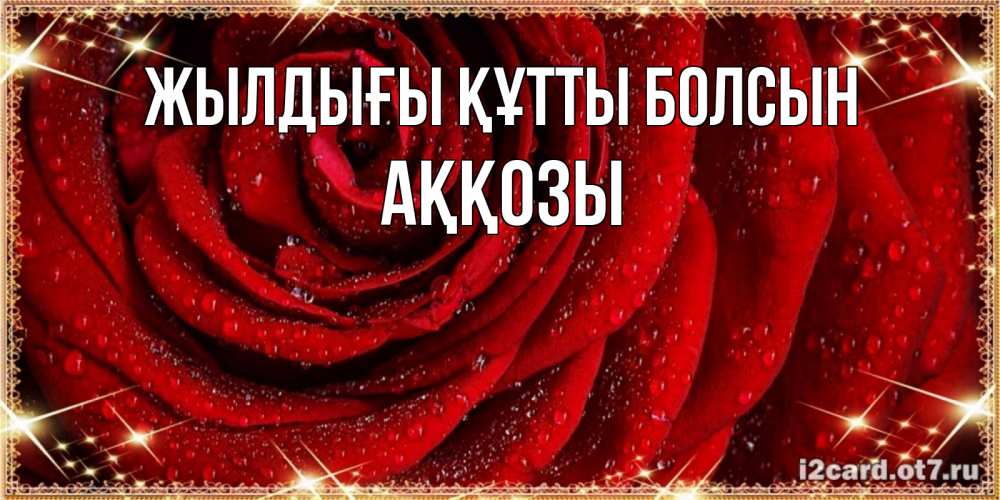 Күн сайын ашық хат с именем, Аққозы Жылдығы құтты болсын роса на розе блестящая в лучах солнца Онлайн тегін жүктеп алу тілектері бар керемет карта 