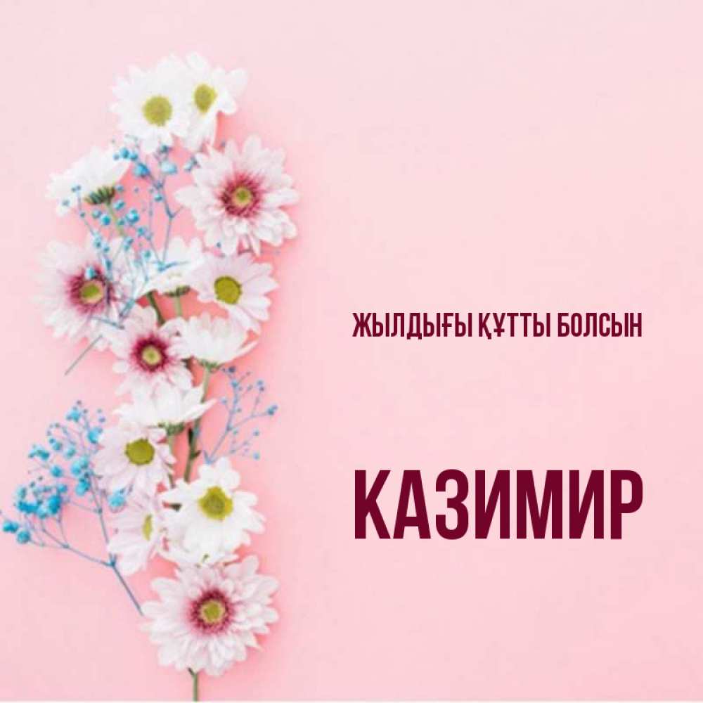 Күн сайын ашық хат с именем, Казимир Жылдығы құтты болсын Родная моя с днем рождения тебя картинка с цветами белыми и голубыми Онлайн тегін жүктеп алу тілектері бар керемет карта 