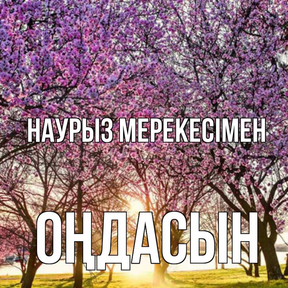 Күн сайын ашық хат с именем, ОҢДАСЫН Наурыз мерекесімен праздник весны наурыз Онлайн тегін жүктеп алу тілектері бар керемет карта 