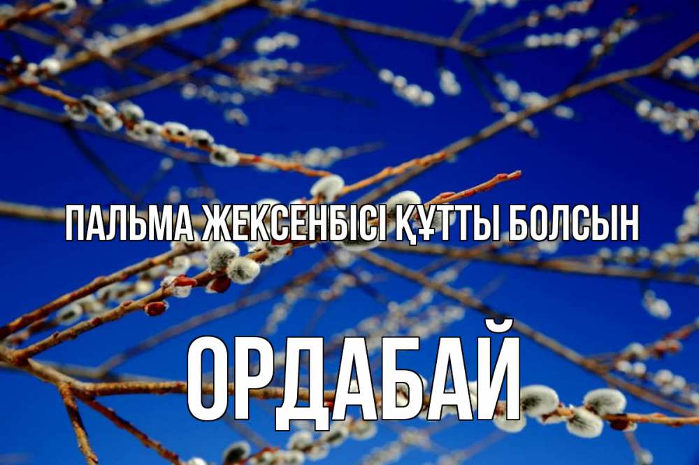Күн сайын ашық хат с именем, ОРДАБАЙ Пальма жексенбісі құтты болсын верба Онлайн тегін жүктеп алу тілектері бар керемет карта 