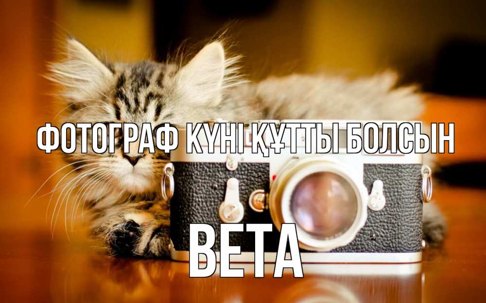 Күн сайын ашық хат с именем, Вета Фотограф күні құтты болсын с днем фотографа Онлайн тегін жүктеп алу тілектері бар керемет карта 