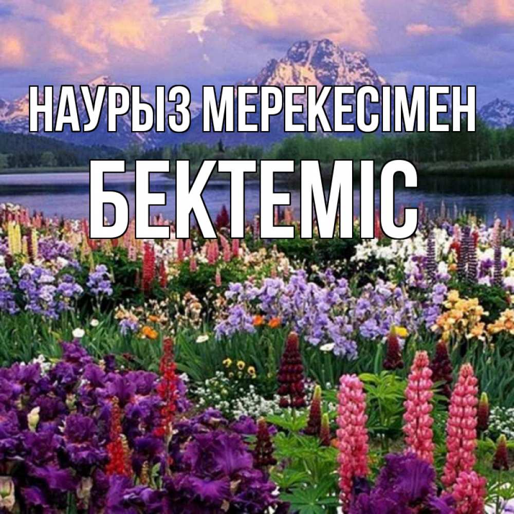 Күн сайын ашық хат с именем, Бектеміс Наурыз мерекесімен праздник весны наурыз Онлайн тегін жүктеп алу тілектері бар керемет карта 