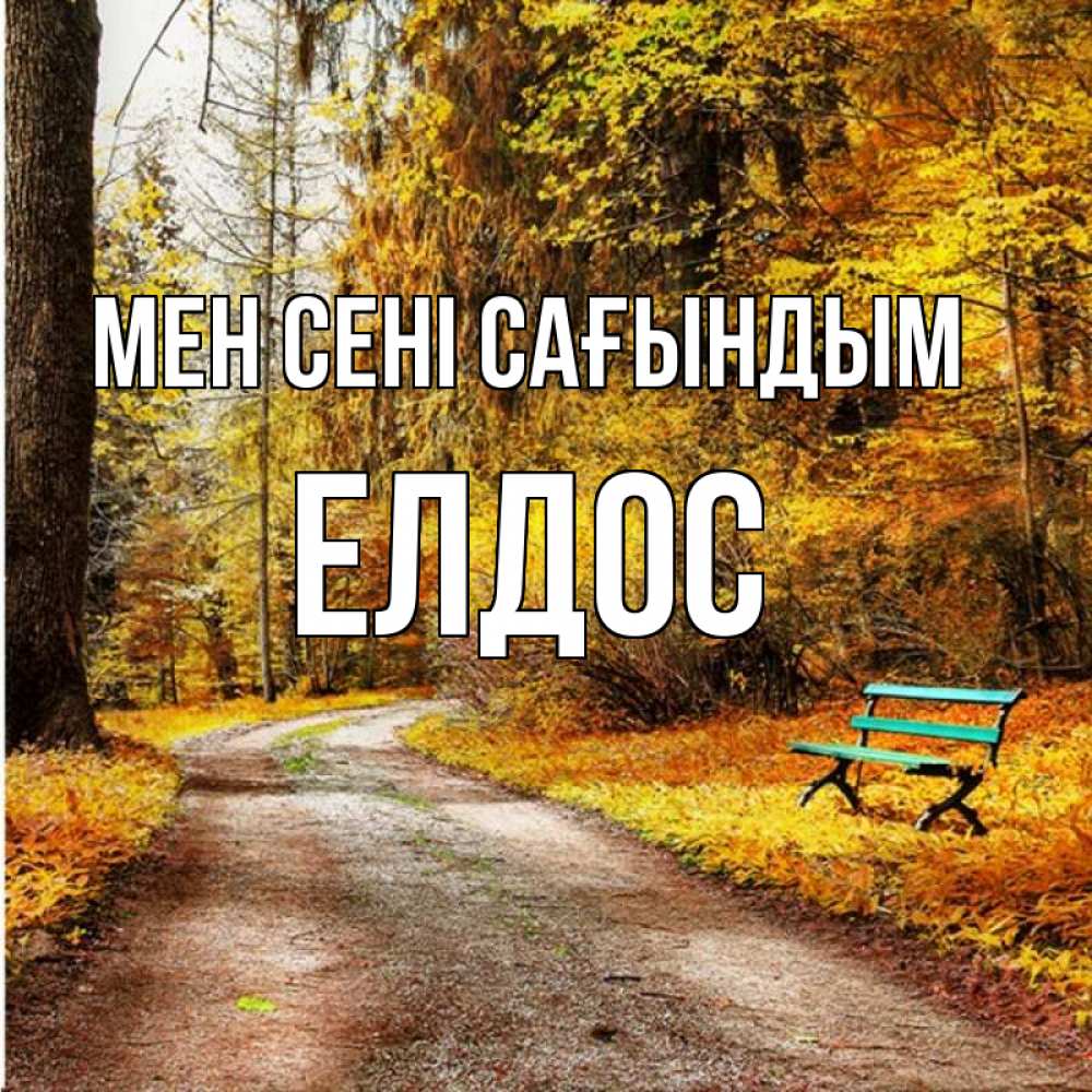 Күн сайын ашық хат с именем, Елдос Мен сені сағындым зеленая лавочка и осенний лес Онлайн тегін жүктеп алу тілектері бар керемет карта 