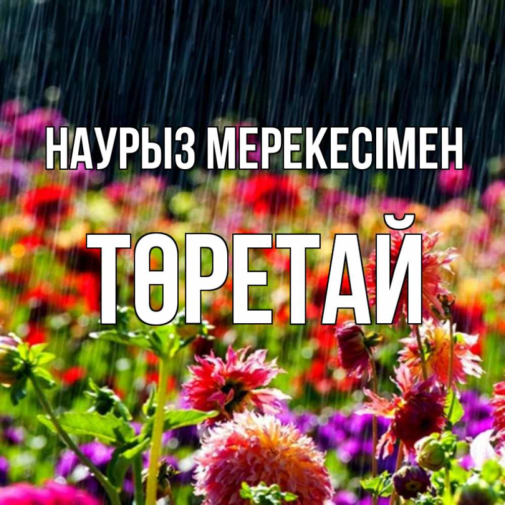 Күн сайын ашық хат с именем, Төретай Наурыз мерекесімен цветы под дождиком к международному женскому дню Онлайн тегін жүктеп алу тілектері бар керемет карта 