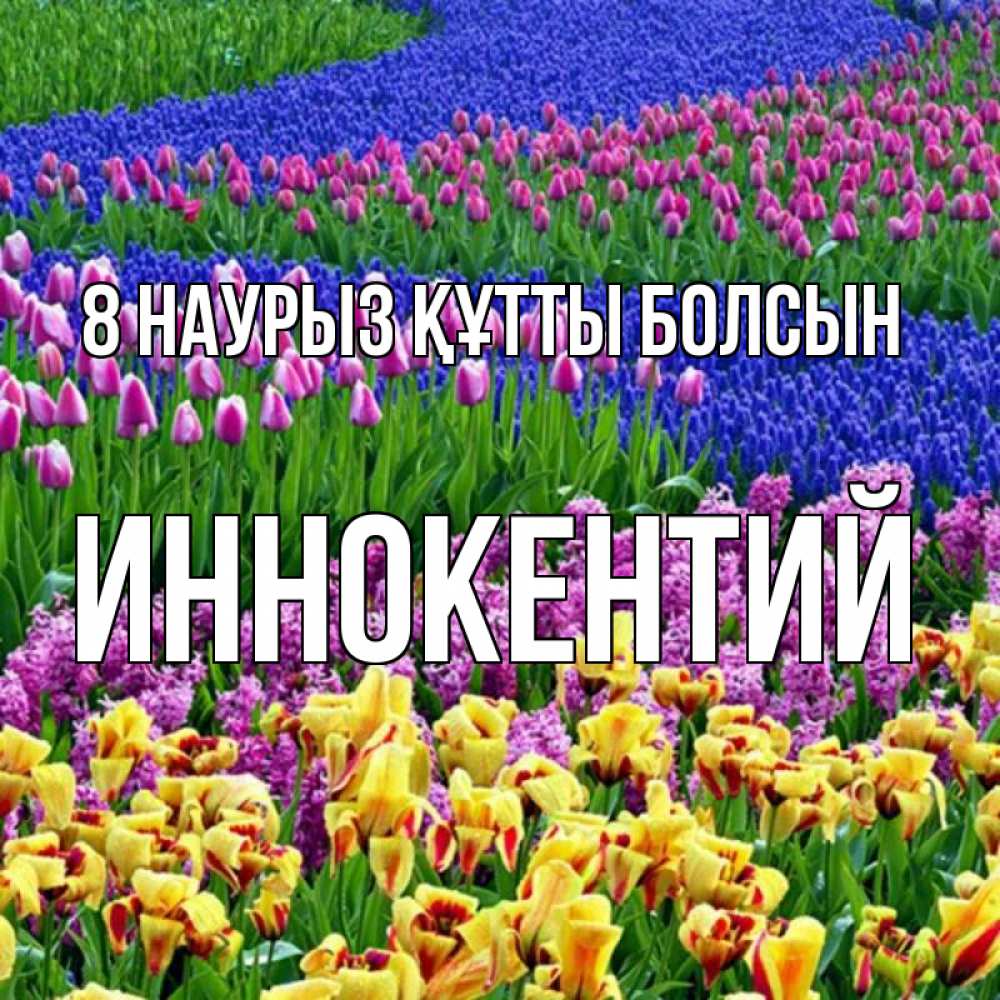 Күн сайын ашық хат с именем, Иннокентий 8 наурыз құтты болсын цветы Онлайн тегін жүктеп алу тілектері бар керемет карта 