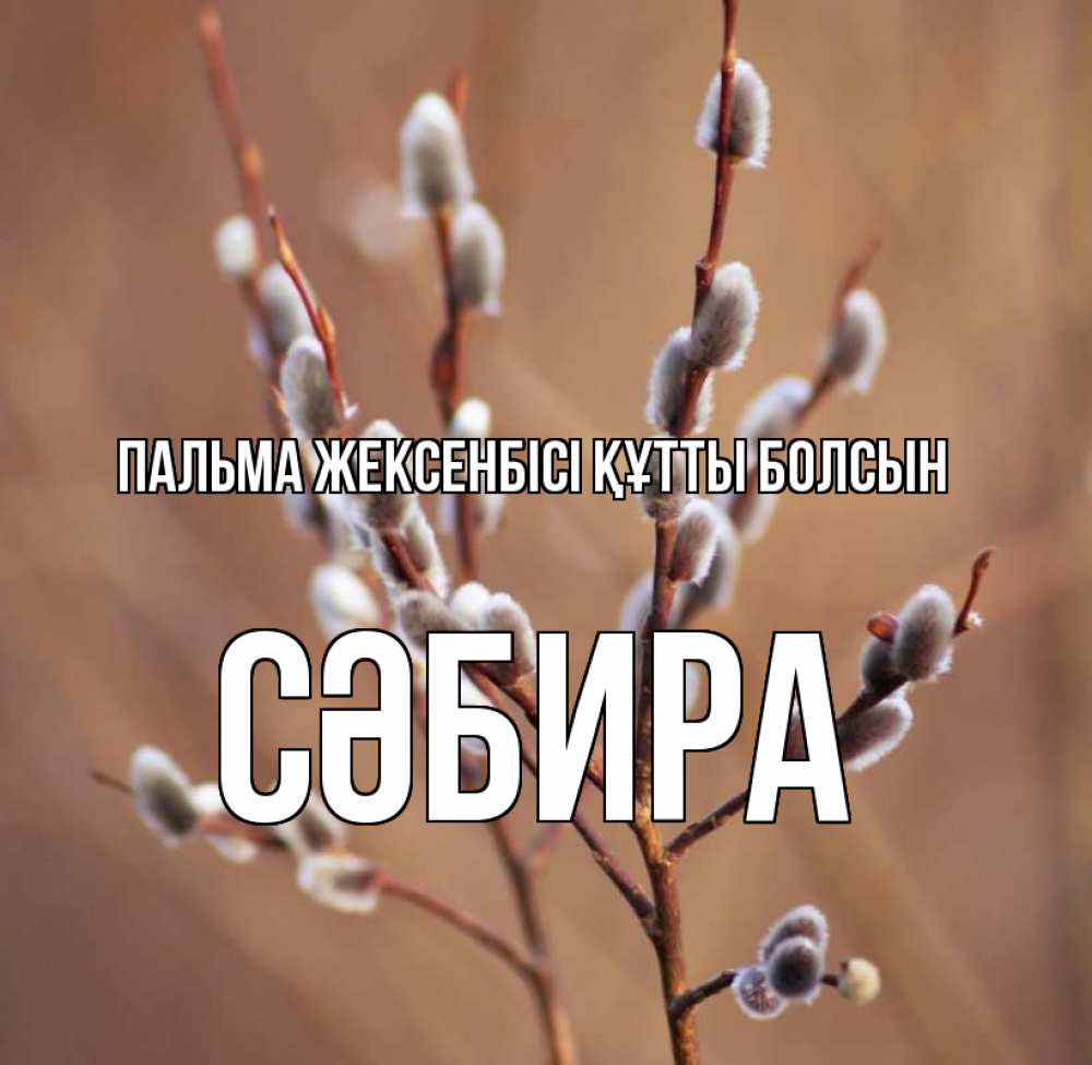 Күн сайын ашық хат с именем, СӘБИРА Пальма жексенбісі құтты болсын верба Онлайн тегін жүктеп алу тілектері бар керемет карта 