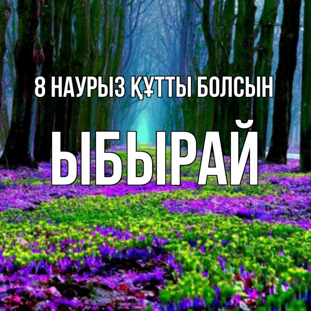 Күн сайын ашық хат с именем, ЫБЫРАЙ 8 наурыз құтты болсын фиолетовые цветы в лесу 1 Онлайн тегін жүктеп алу тілектері бар керемет карта 