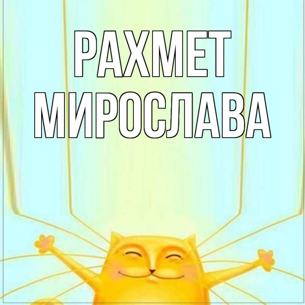 Күн сайын ашық хат с именем, Мирослава рахмет кот с усами благодарит Онлайн тегін жүктеп алу тілектері бар керемет карта 
