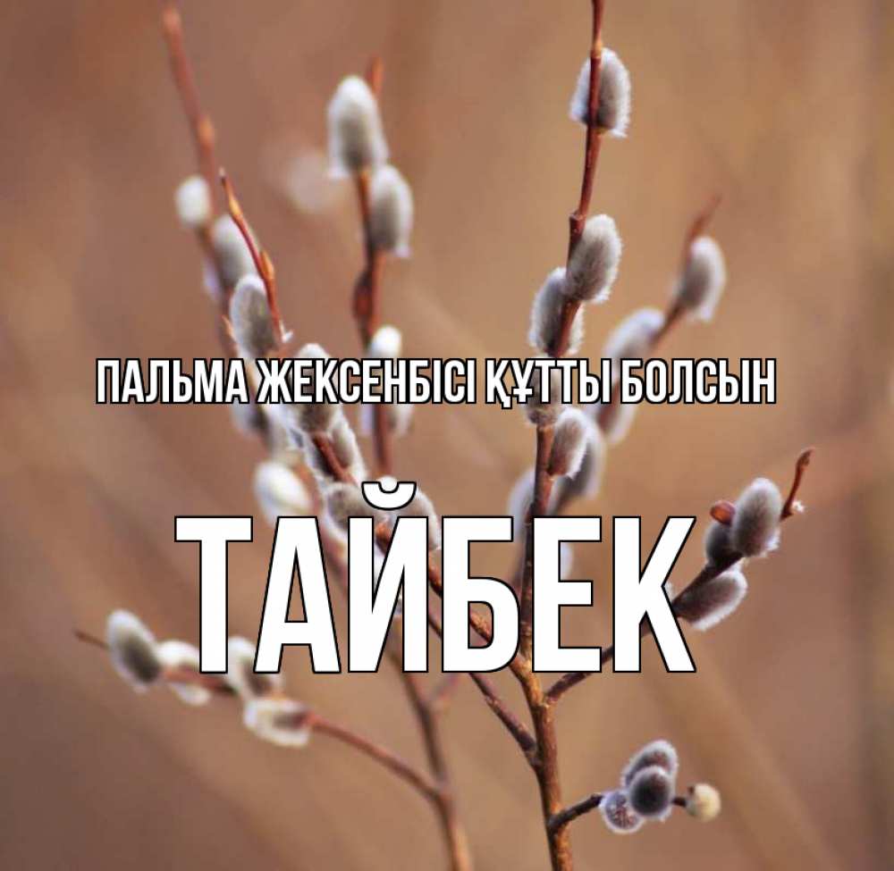 Күн сайын ашық хат с именем, ТАЙБЕК Пальма жексенбісі құтты болсын верба Онлайн тегін жүктеп алу тілектері бар керемет карта 