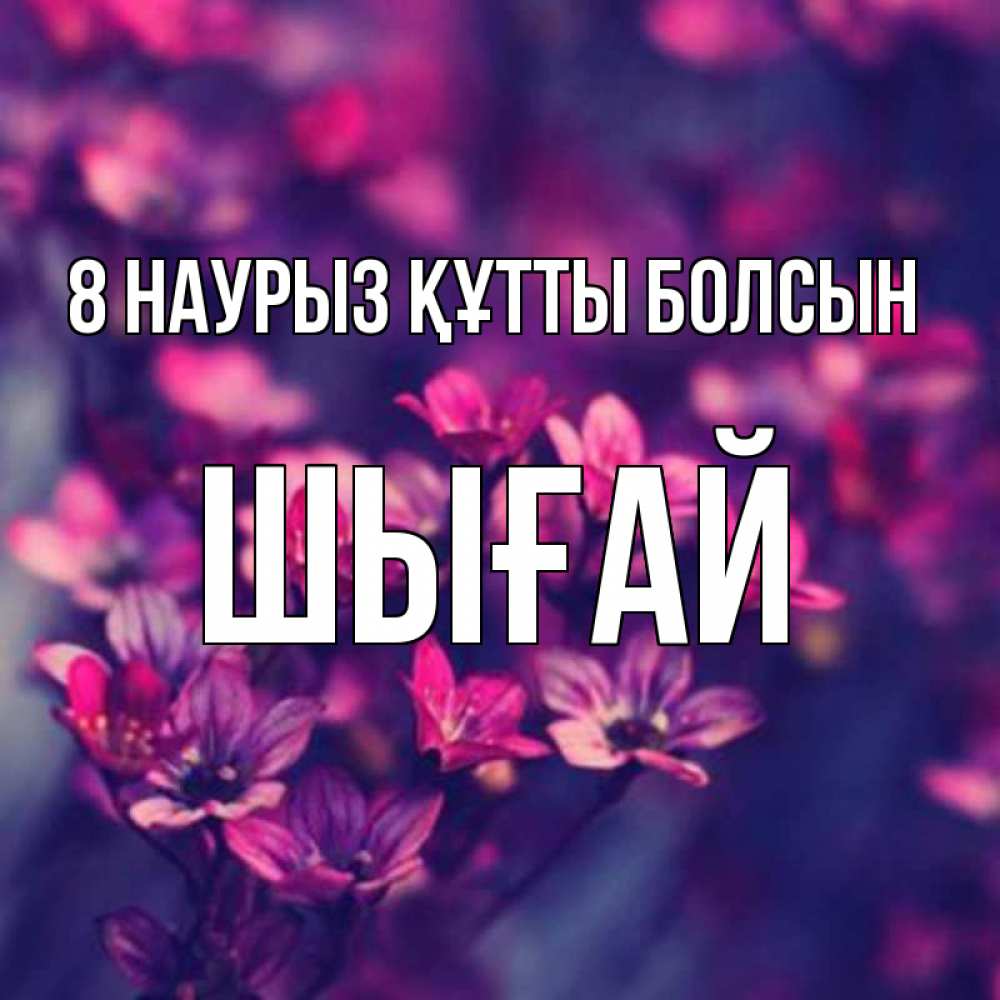 Күн сайын ашық хат с именем, ШЫҒАЙ 8 наурыз құтты болсын небольшие цветы 1 Онлайн тегін жүктеп алу тілектері бар керемет карта 