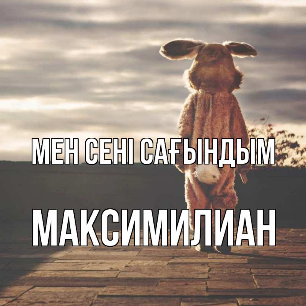 Күн сайын ашық хат с именем, Максимилиан Мен сені сағындым даже в костюме зайца Онлайн тегін жүктеп алу тілектері бар керемет карта 