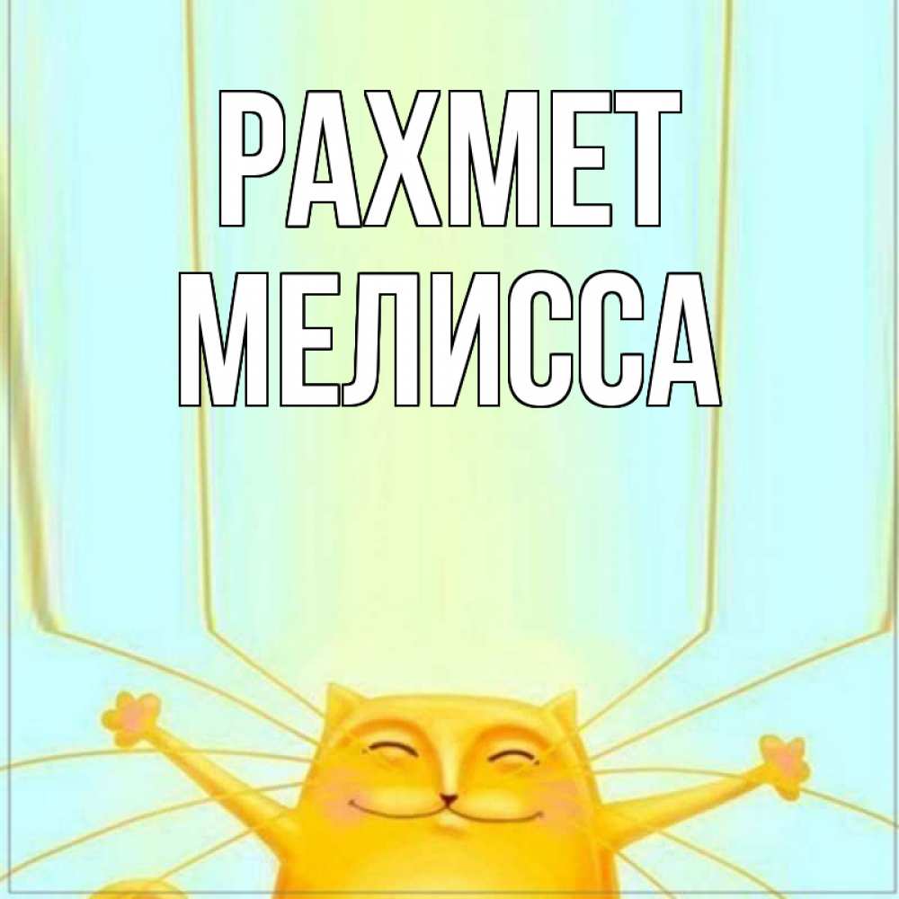 Күн сайын ашық хат с именем, Мелисса рахмет кот с усами благодарит Онлайн тегін жүктеп алу тілектері бар керемет карта 