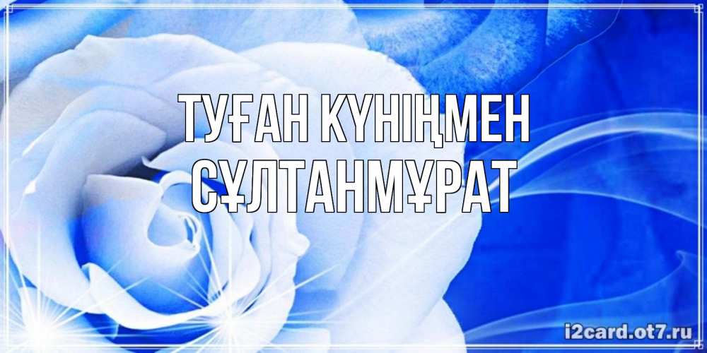 Күн сайын ашық хат с именем, СҰЛТАНМҰРАТ Туған күніңмен белая роза на голубом фоне Онлайн тегін жүктеп алу тілектері бар керемет карта 