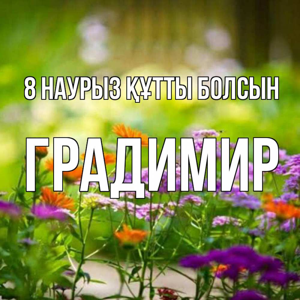 Күн сайын ашық хат с именем, Градимир 8 наурыз құтты болсын цветы Онлайн тегін жүктеп алу тілектері бар керемет карта 