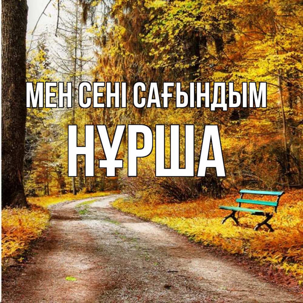 Күн сайын ашық хат с именем, НҰРША Мен сені сағындым зеленая лавочка и осенний лес Онлайн тегін жүктеп алу тілектері бар керемет карта 