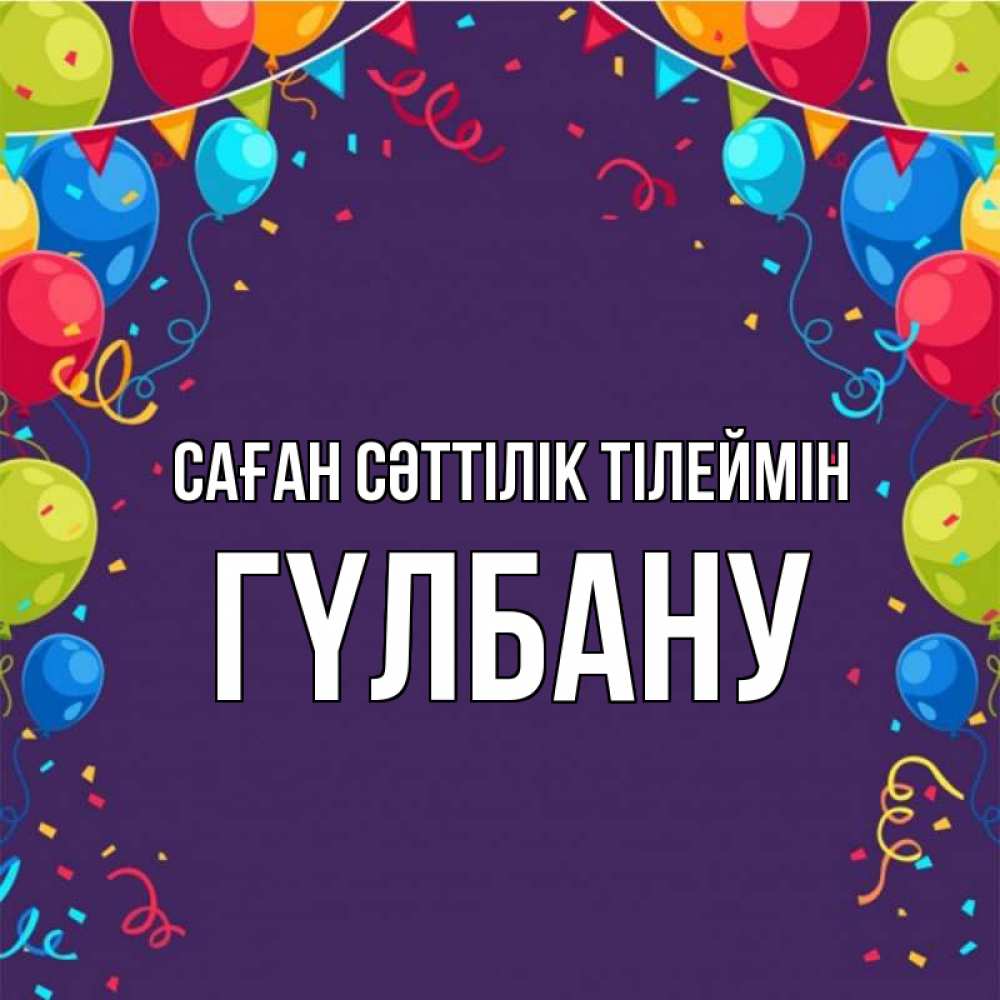 Күн сайын ашық хат с именем, ГҮЛБАНУ Саған сәттілік тілеймін шары Онлайн тегін жүктеп алу тілектері бар керемет карта 