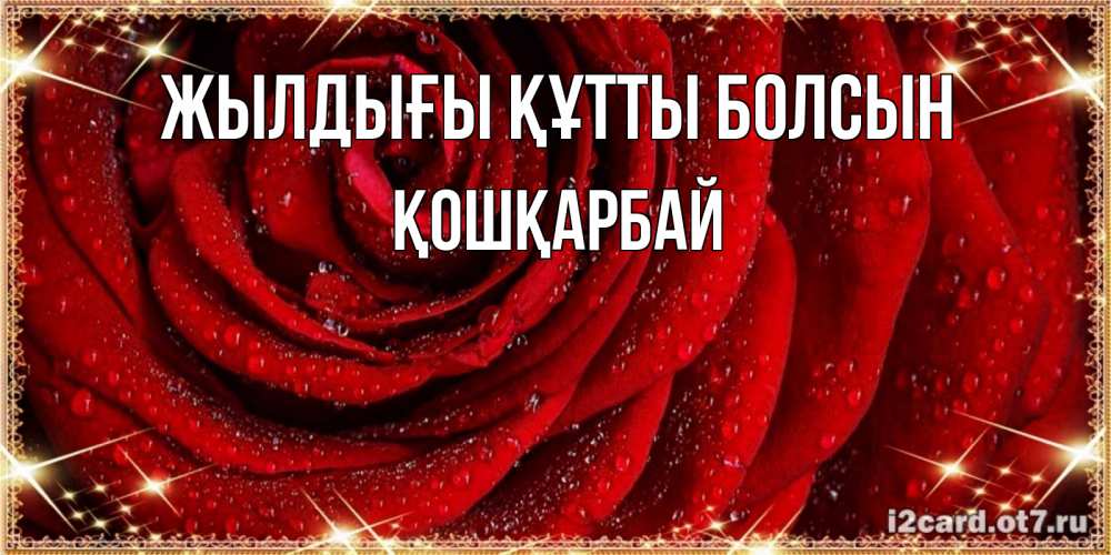 Күн сайын ашық хат с именем, ҚОШҚАРБАЙ Жылдығы құтты болсын роса на розе блестящая в лучах солнца Онлайн тегін жүктеп алу тілектері бар керемет карта 