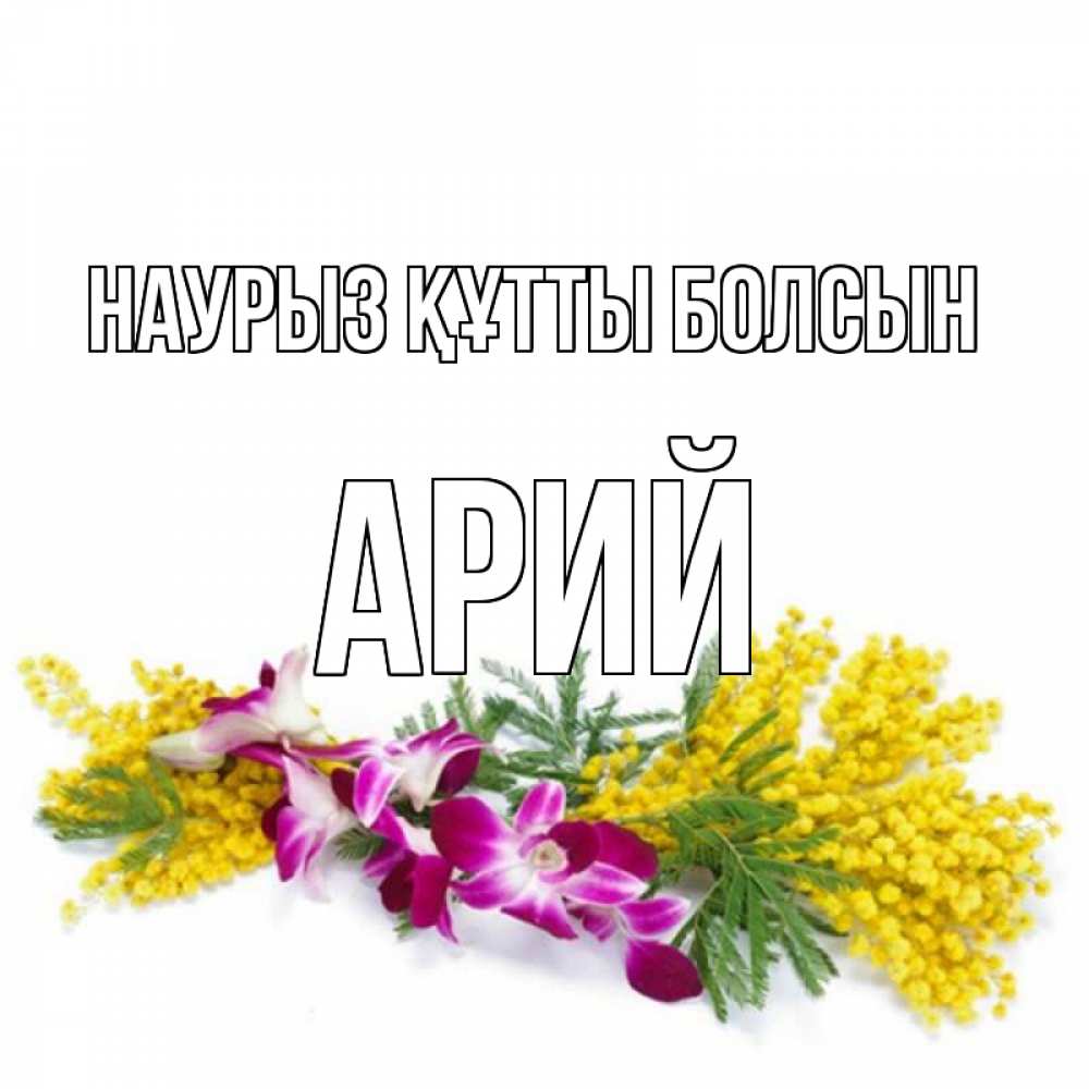 Күн сайын ашық хат с именем, Арий Наурыз құтты болсын открытка  наурыз с цветами  1 Онлайн тегін жүктеп алу тілектері бар керемет карта 