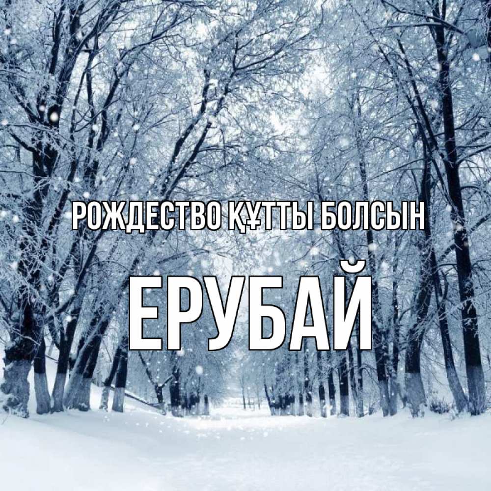 Күн сайын ашық хат с именем, Ерубай Рождество құтты болсын снег, лес, парк Онлайн тегін жүктеп алу тілектері бар керемет карта 