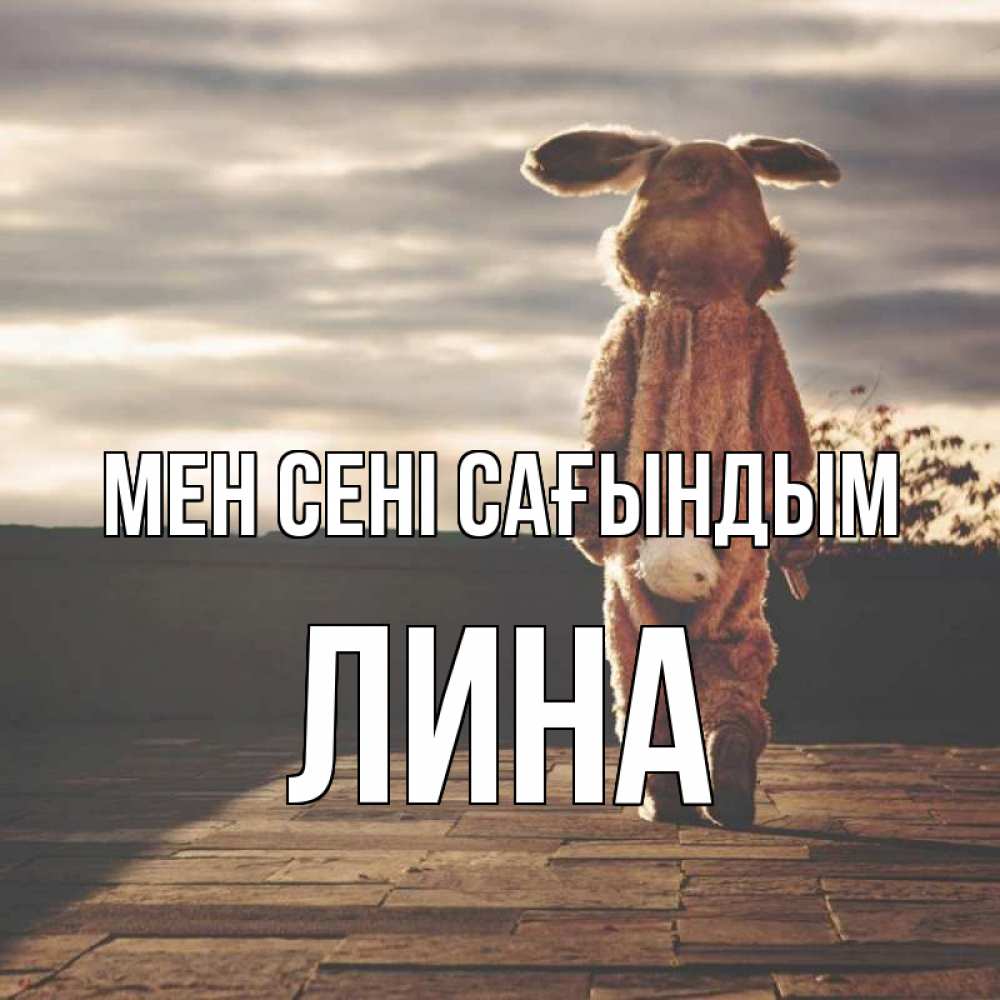 Күн сайын ашық хат с именем, Лина Мен сені сағындым даже в костюме зайца Онлайн тегін жүктеп алу тілектері бар керемет карта 