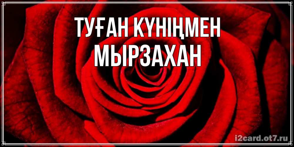 Күн сайын ашық хат с именем, Мырзахан Туған күніңмен алая роза Онлайн тегін жүктеп алу тілектері бар керемет карта 