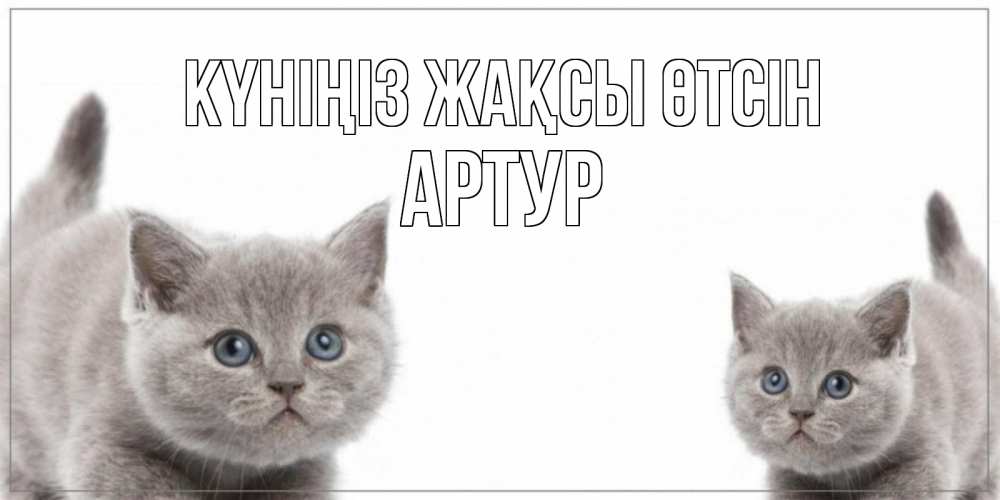 Күн сайын ашық хат с именем, Артур Күніңіз жақсы өтсін открытка с котами Онлайн тегін жүктеп алу тілектері бар керемет карта 