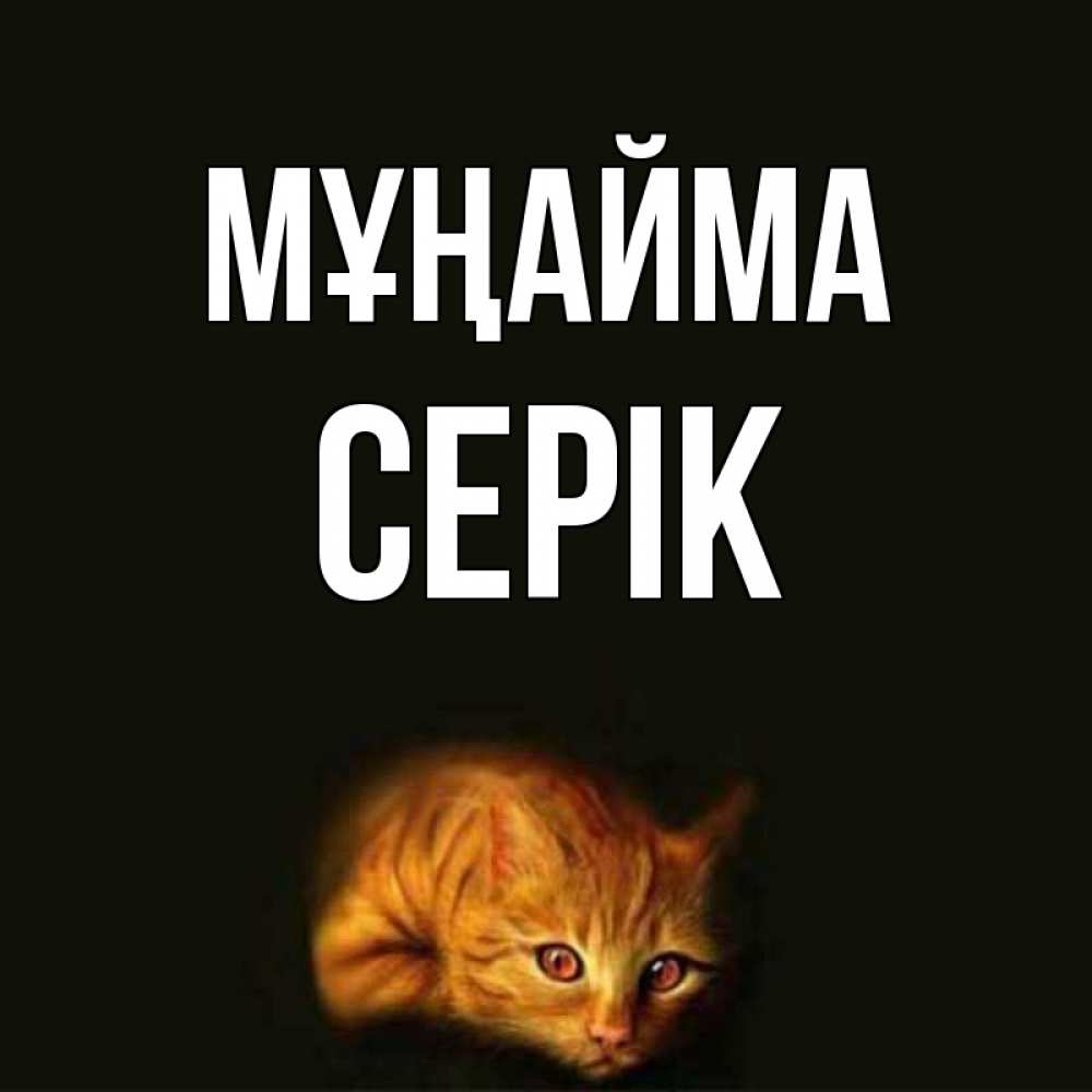 Күн сайын ашық хат с именем, СЕРІК Мұңайма лежащий кот в темноте Онлайн тегін жүктеп алу тілектері бар керемет карта 