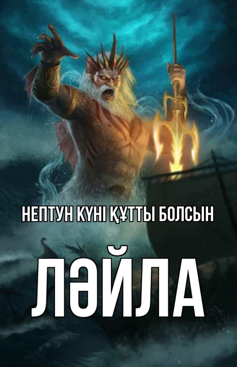 Күн сайын ашық хат с именем, ЛӘЙЛА нептун күні құтты болсын с днем Нептуна Онлайн тегін жүктеп алу тілектері бар керемет карта 