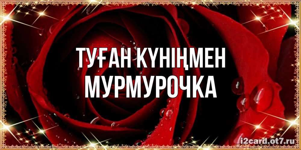 Күн сайын ашық хат с именем, Мурмурочка Туған күніңмен цветок в росе на день рождения Онлайн тегін жүктеп алу тілектері бар керемет карта 