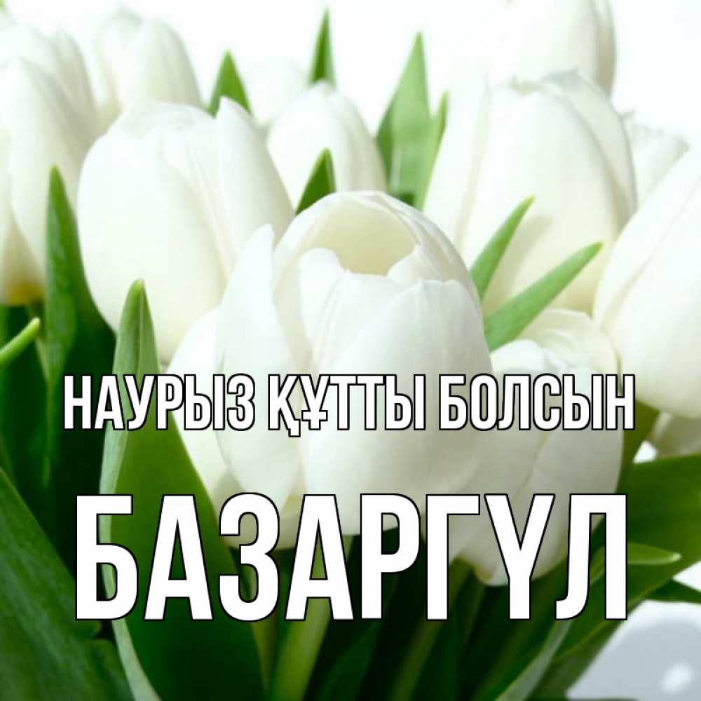 Күн сайын ашық хат с именем, БАЗАРГҮЛ Наурыз құтты болсын цветы Онлайн тегін жүктеп алу тілектері бар керемет карта 