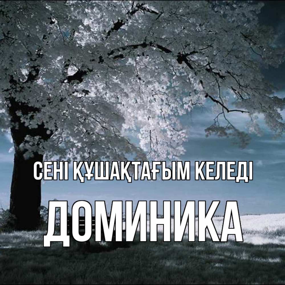 Күн сайын ашық хат с именем, Доминика сені құшақтағым келеді дерево Онлайн тегін жүктеп алу тілектері бар керемет карта 