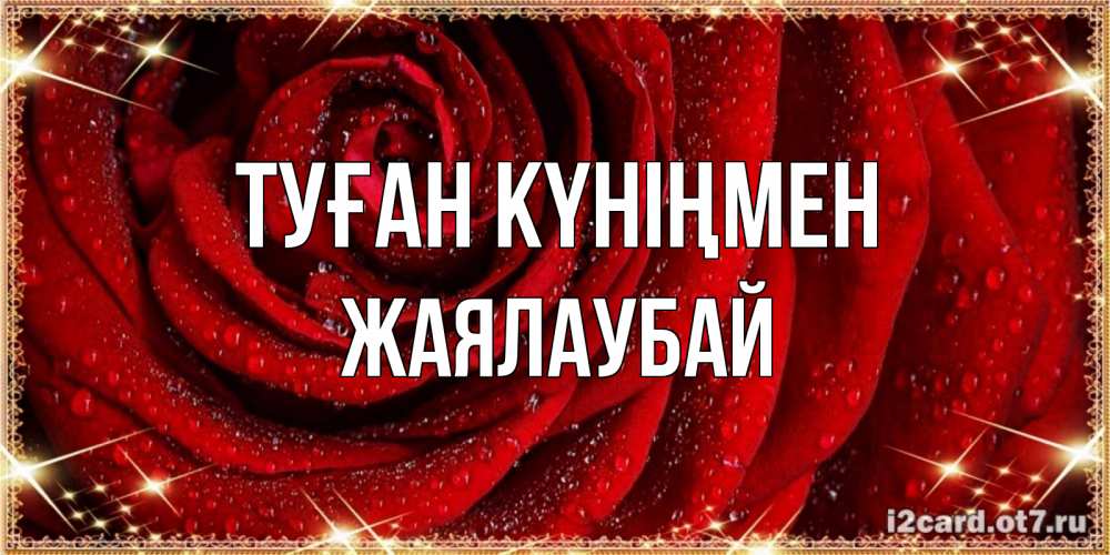 Күн сайын ашық хат с именем, Жаялаубай Туған күніңмен роса на розе блестящая в лучах солнца Онлайн тегін жүктеп алу тілектері бар керемет карта 