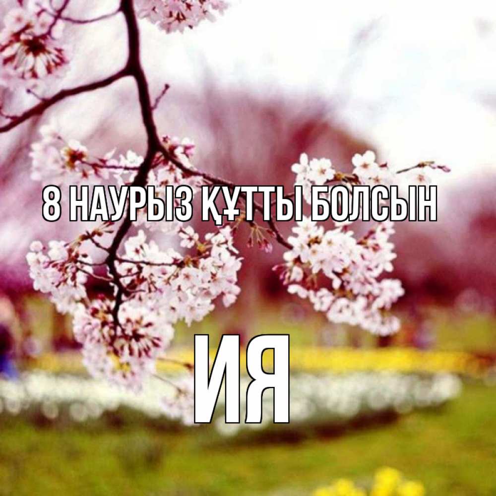 Күн сайын ашық хат с именем, Ия 8 наурыз құтты болсын яблоня Онлайн тегін жүктеп алу тілектері бар керемет карта 
