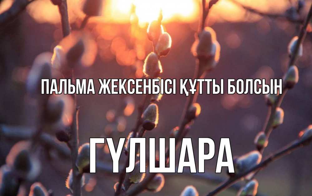 Күн сайын ашық хат с именем, ГҮЛШАРА Пальма жексенбісі құтты болсын верба Онлайн тегін жүктеп алу тілектері бар керемет карта 