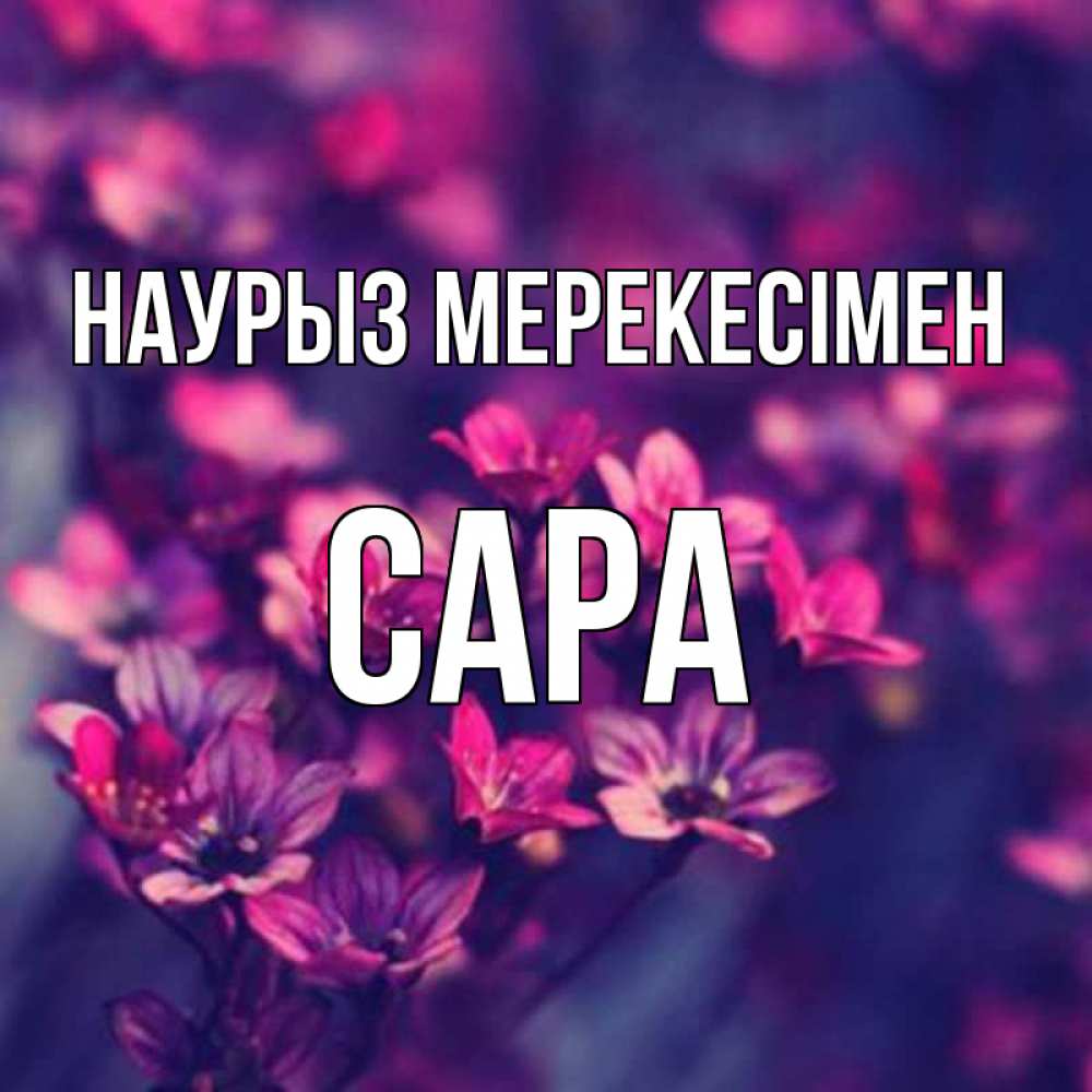 Күн сайын ашық хат с именем, САРА Наурыз мерекесімен небольшие цветы 1 Онлайн тегін жүктеп алу тілектері бар керемет карта 