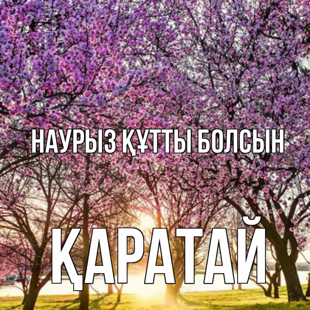 Күн сайын ашық хат с именем, Қаратай Наурыз құтты болсын наурыз Онлайн тегін жүктеп алу тілектері бар керемет карта 