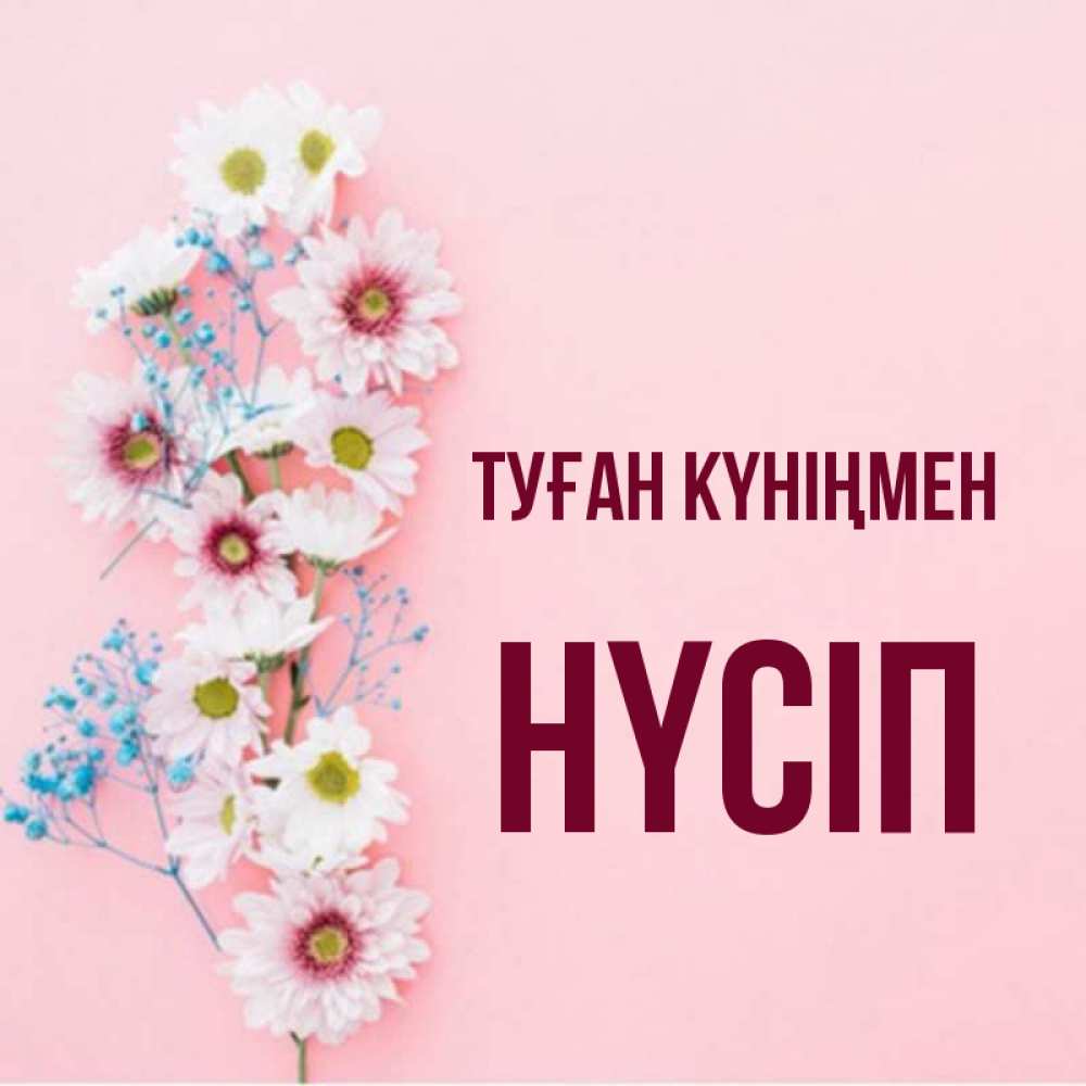 Күн сайын ашық хат с именем, НҮСІП Туған күніңмен Родная моя с днем рождения тебя картинка с цветами белыми и голубыми Онлайн тегін жүктеп алу тілектері бар керемет карта 