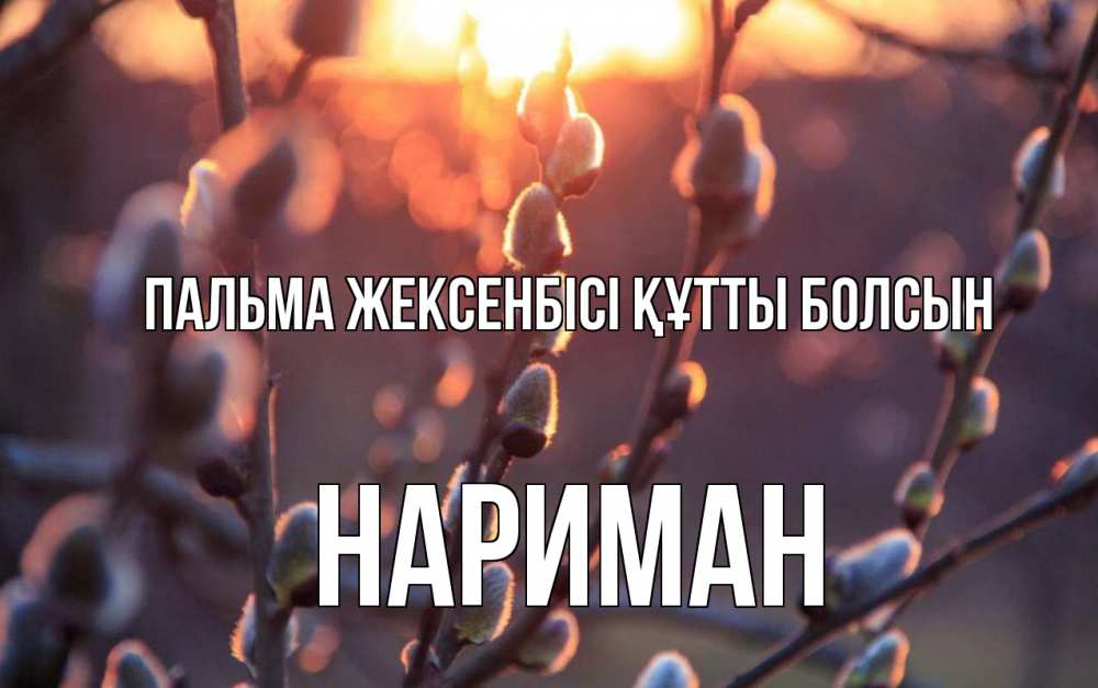 Күн сайын ашық хат с именем, НАРИМАН Пальма жексенбісі құтты болсын верба Онлайн тегін жүктеп алу тілектері бар керемет карта 