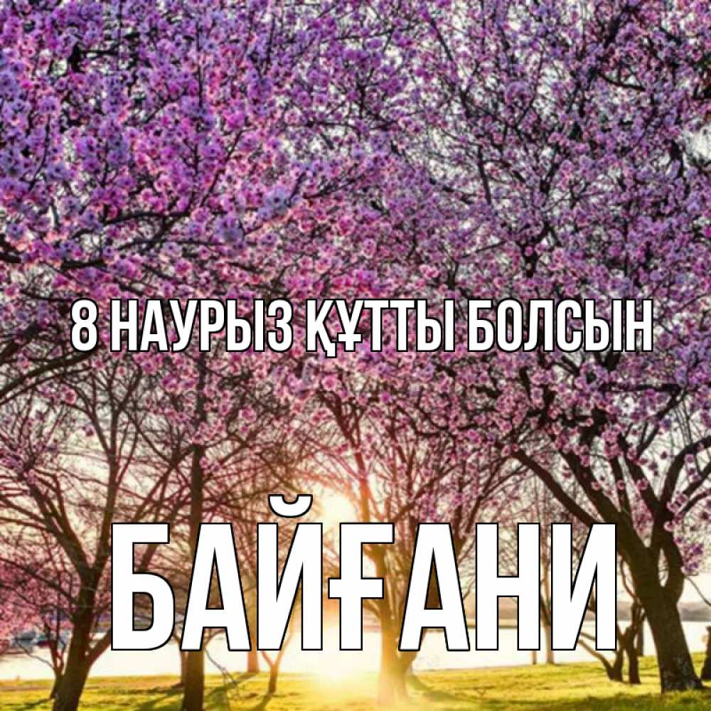 Күн сайын ашық хат с именем, Байғани 8 наурыз құтты болсын международный женский день Онлайн тегін жүктеп алу тілектері бар керемет карта 