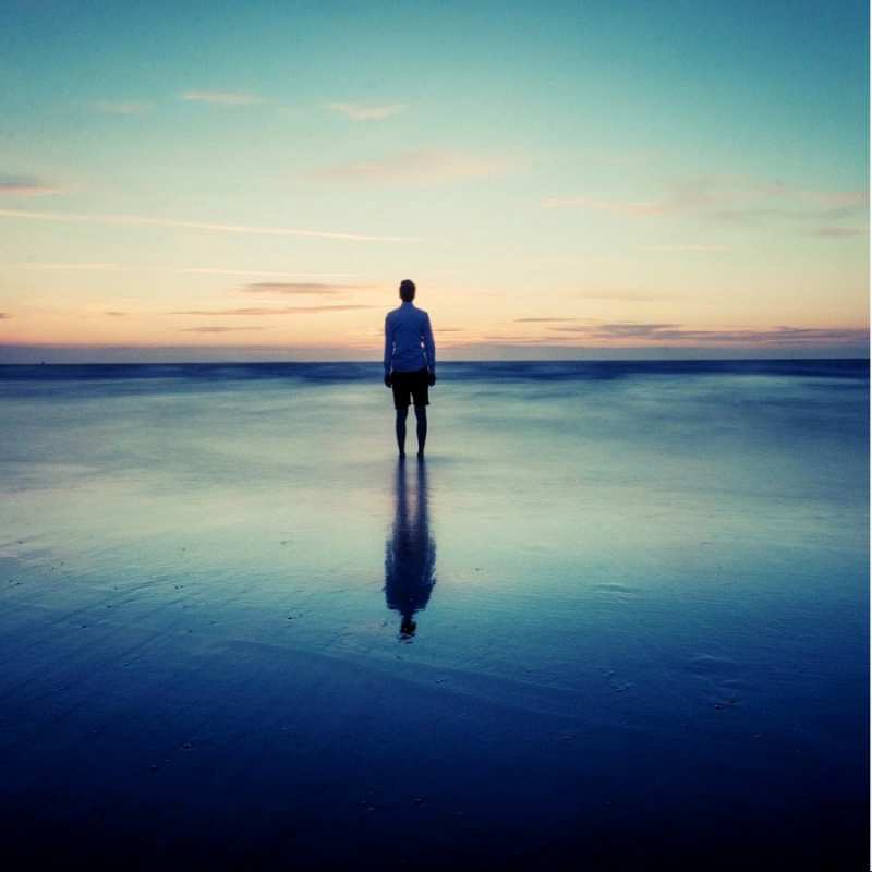 Открытка одиночество на льду  зима  Мен сені сағындым 