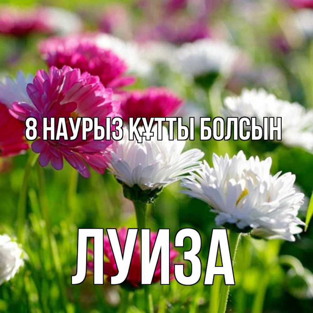 Күн сайын ашық хат с именем, Луиза 8 наурыз құтты болсын международный женский день 1 Онлайн тегін жүктеп алу тілектері бар керемет карта 