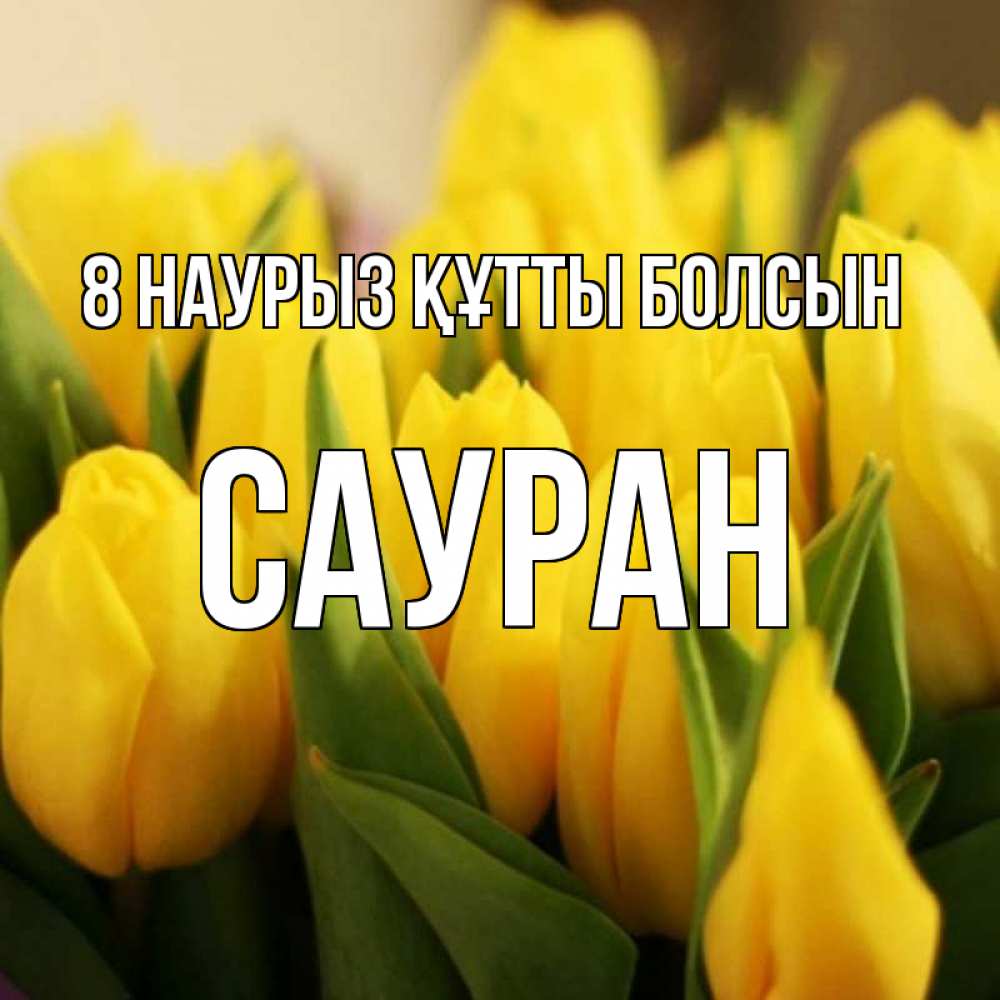 Күн сайын ашық хат с именем, САУРАН 8 наурыз құтты болсын цветы Онлайн тегін жүктеп алу тілектері бар керемет карта 