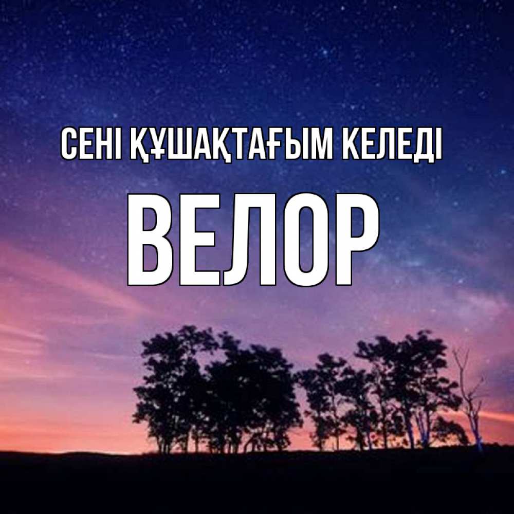 Күн сайын ашық хат с именем, Велор сені құшақтағым келеді силуэты деревьев Онлайн тегін жүктеп алу тілектері бар керемет карта 