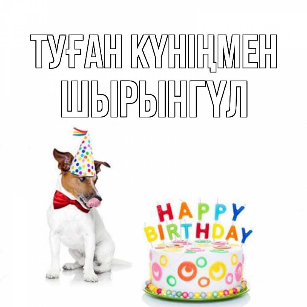Күн сайын ашық хат с именем, ШЫРЫНГҮЛ Туған күніңмен праздник Онлайн тегін жүктеп алу тілектері бар керемет карта 